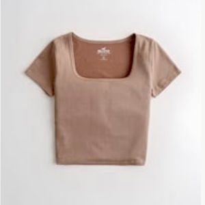 Hollister Ribbed Cropped Squareneck Baby Tee
